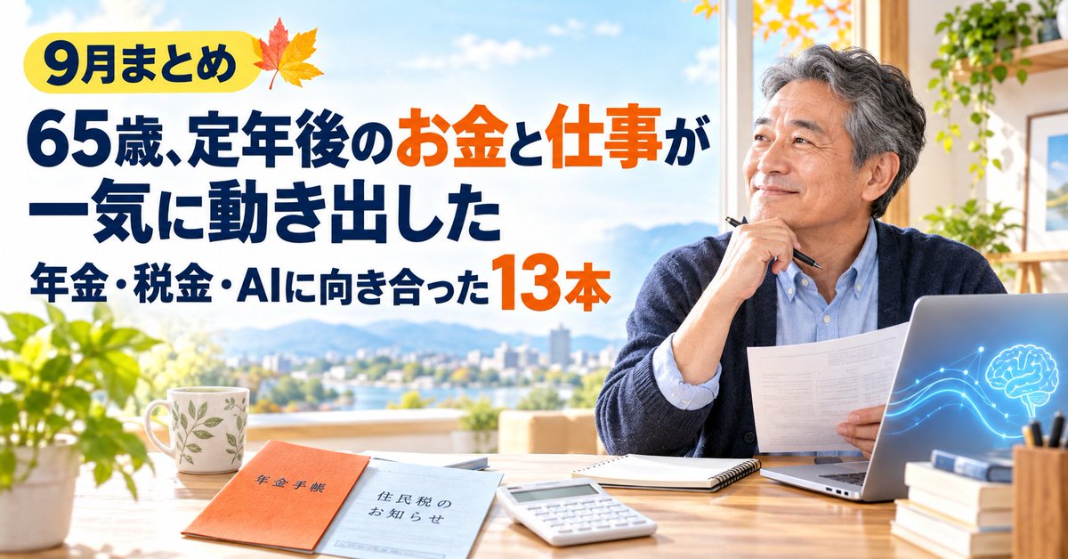 SarateiCom's tweet photo. 年金91万円支給停止、介護保険料3倍、住民税77万4,000円。驚きの連続だった一方、AIで新しい仕事づくりも前進。65歳、9月に書いた13本をまとめました。
https://t.co/lRPGKufoWq
#定年後 #AI活用 https://t.co/T9wwxfNLEy