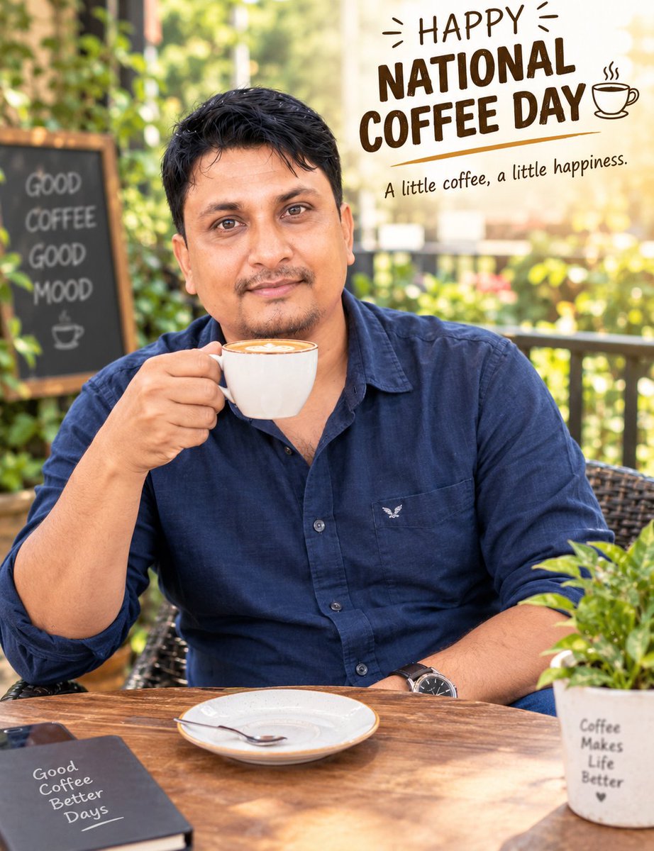 debashis5555's tweet photo. ☕ “Life is better with a little coffee, a little peace, and a lot of good moments.”
Happy National Coffee Day! ☕❤️
#NationalCoffeeDay #CoffeeLovers #CoffeeTime #CoffeeMood #GoodVibes ☕ https://t.co/jn9lvYMSNq