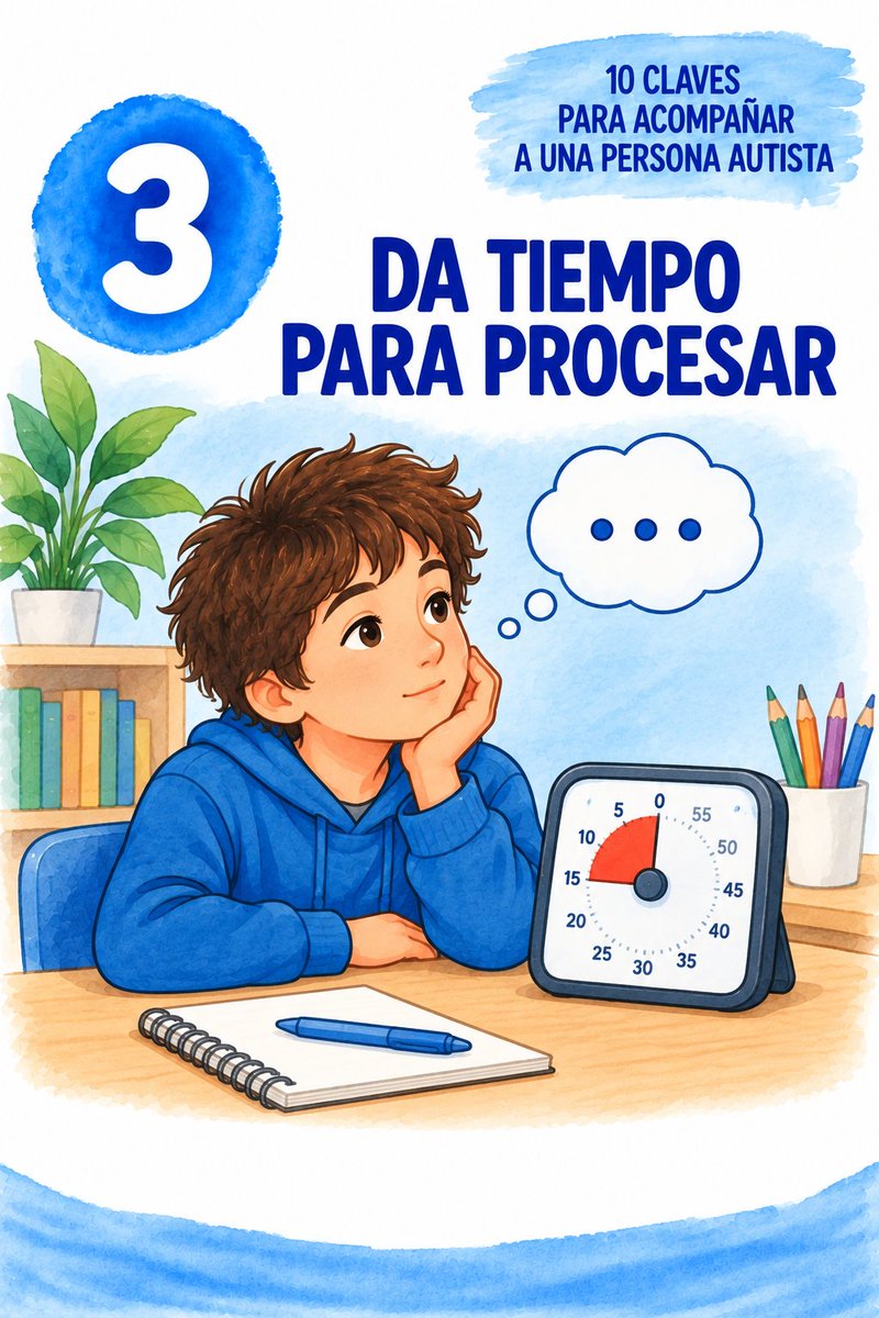 Autismopbladcaz's tweet photo. 10 CLAVES PARA ACOMPAÑAR Y APOYAR A PERSONAS AUTISTAS
Después de una pregunta o indicación, deja tiempo suficiente para comprender, procesar y responder.
#comprender #apoyar #respetar #Autismo #HazteAzul #puebladecazalla https://t.co/tEuzabiOMW