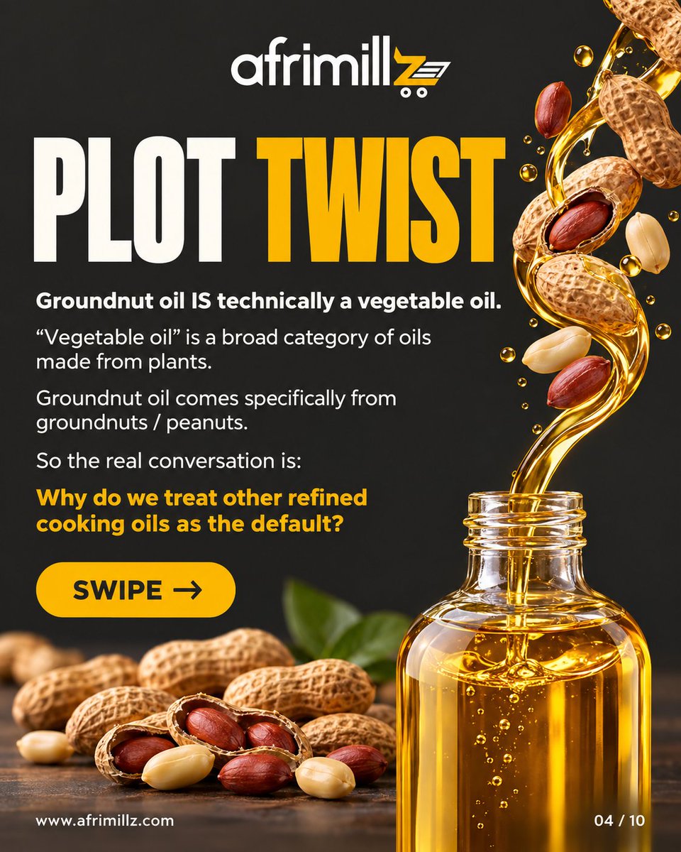 afrimillz's tweet photo. Be honest… did you choose your cooking oil, or inherit your mum’s shopping list? 😂👀

Price? Taste? Availability? Or “na the one we always use”?

Swipe through before you answer. There’s a plot twist waiting. 🥜🛒 https://t.co/9exguKk67P