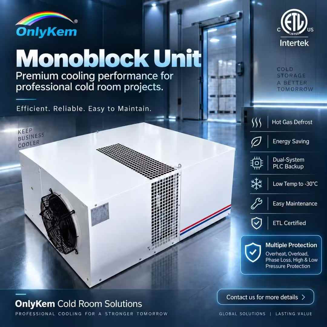 OnlyKemTech's tweet photo. Less maintenance. More reliable cooling.

Monoblock unit — hot gas defrost, easy service, full protection (overheat, overload, phase loss, pressure).

ETL certified.

Looking for a reliable refrigeration solution? Let's talk. #OnlyKem #Refrigeration https://t.co/sPUcZB0Jut