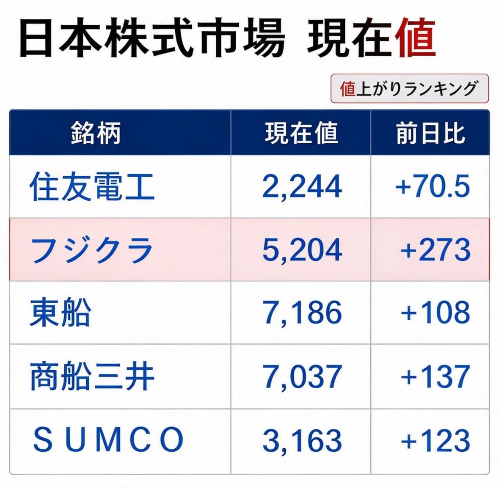 lesfen06's tweet photo. 📈【9/30 前場速報】半導体が引っ張る！
日経平均は一時 1,037 円高 まで跳ねた後、買い一巡で上値は重く、現在は前日比 +700 円程度 の 6 万 6,180 円前後。
背景は、米 SOX（フィラデルフィア半導体株指数）の反発。NY ダウやナスは続落だったけど、半導体だけはしっかり。AI・半導体関連に買いが先行です。
📊 業種別では全 33 業種中 24 業種が上昇、9 業種下落。 ・非鉄金属: 住友電工・フジクラが急伸 ・海運: 郵船・商船三井も強し ・金属製品:SUMCO・ニッパツ ・空運:JAL・ANA ・銀行: 三菱 UFJ・みずほ ・化学: レゾナック・信越化 ・情報通信: メルカリ・ソフバン G
一方、水産農林(ニッスイ・Umios) やサービス(電通・リクルート H) は冴えない。為替は 1 ドル = 157 円台前半と円安継続。ここは半導体主導の戻り相場と見てよさそうです。
実は、10 月に急騰が期待できる銘柄が数本あります。気になる方は👍＆フォロー＆資料 DL どうぞ！ # 日経平均 #半導体 #株式投資 #FIRE #円安ホクホク