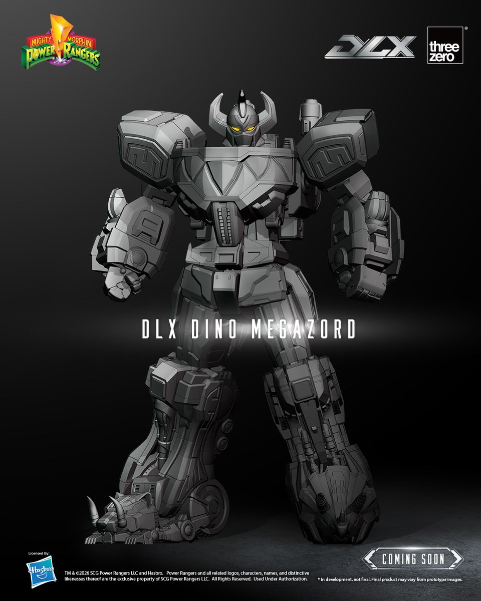 threezeroHK's tweet photo. 【COMING SOON】

Megazord activated!

TM & ©2026 SCG Power Rangers LLC and Hasbro. Power Rangers and all related logos, characters, names, and distinctive likenesses thereof are the exclusive property of SCG Power Rangers LLC. All Rights Reserved. Used Under Authorization.

#threezero #Hasbro #MightyMorphinPowerRangers #DinoMegazord #DLX #actionfigure
