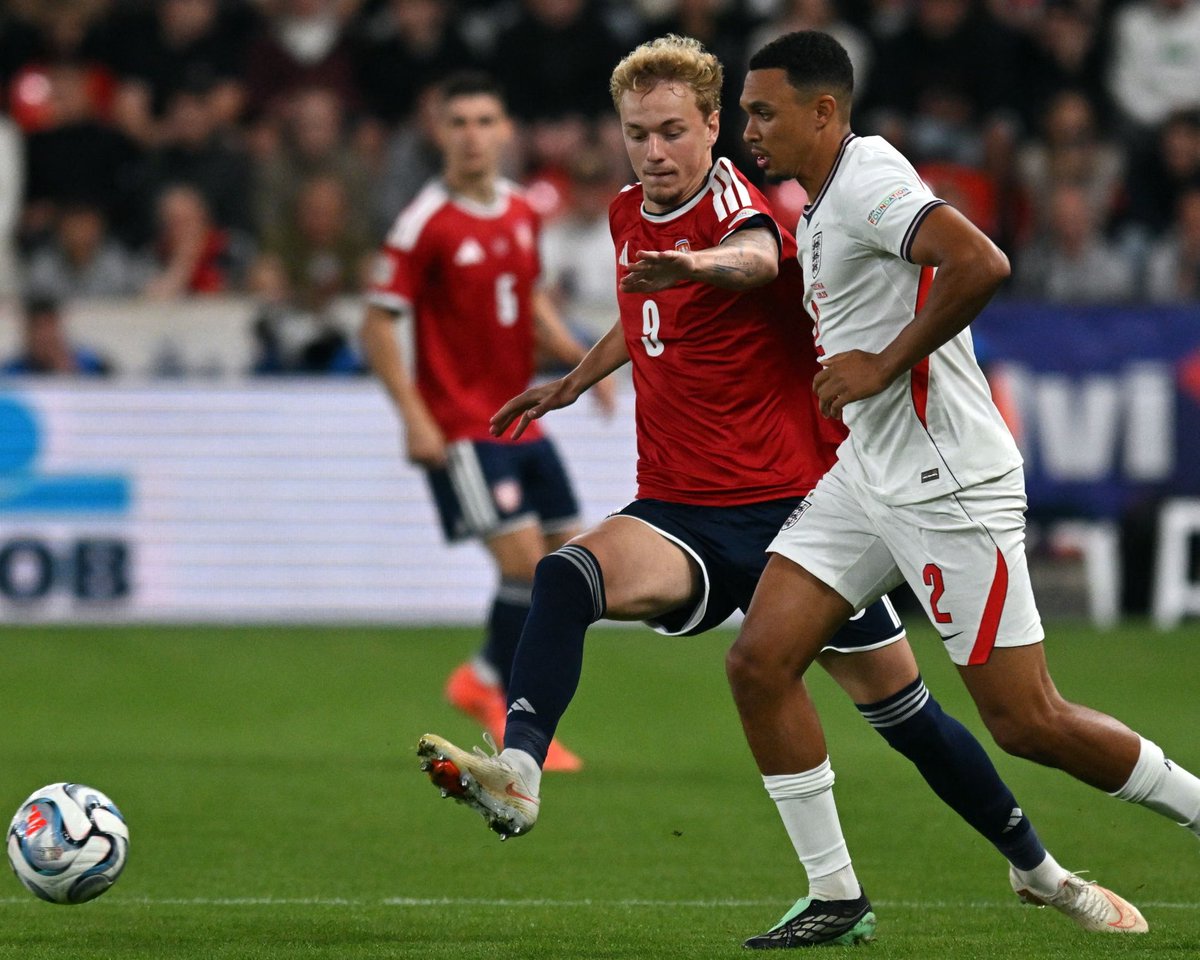 Mhxbeyond's tweet photo. BREAKING: 📰 

Trent Alexander-Arnold set up opener England return as Tuchel's side beat Czechia 2-0 but back Liverpool mood's shakier: Isak and Gakpo, who've combined five club's seven league goals, both facing October's brutal fixture list banged up. Meanwhile Real Madrid are already circling Virgil van Dijk's contract, due expire summer. One good night, plenty worry about?#MHXbeyond #EPL