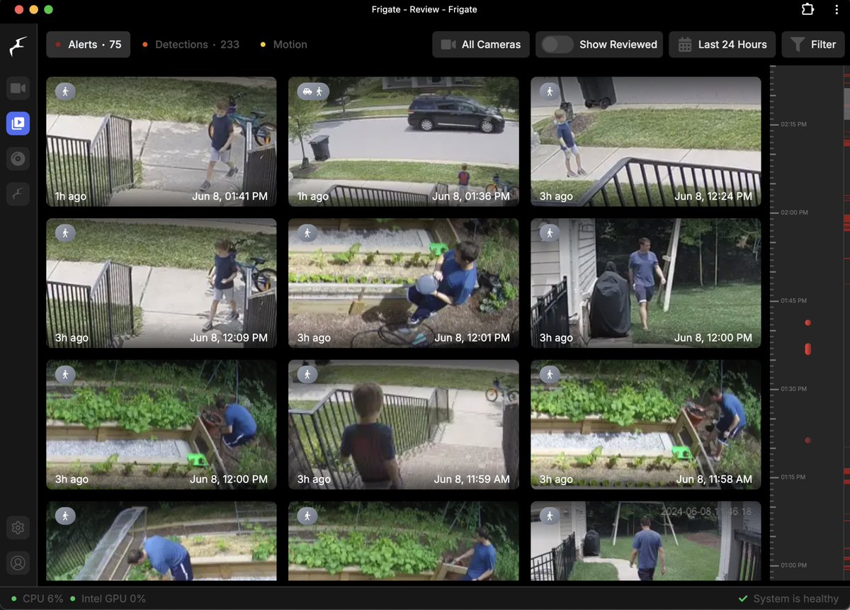 HowToPrompt__'s tweet photo. a dad in Nashville open-sourced a full home security system that runs 100% locally.

it's called Frigate, a AI-powered NVR that runs on your own hardware and does real-time object detection on any IP camera.

→ detects people, cars, animals, packages
→ 100+ detections per second
→ native home assistant integration

100% open source & free