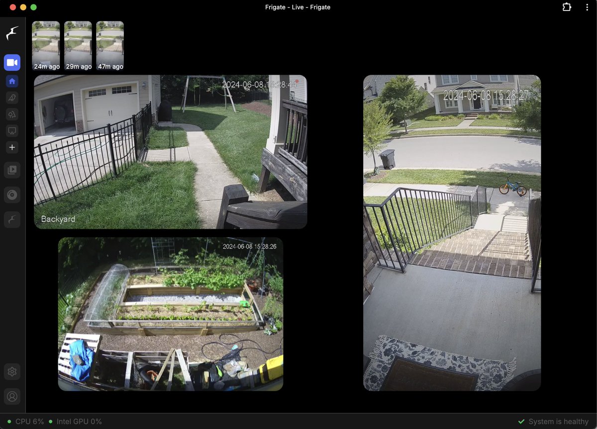 HowToPrompt__'s tweet photo. a dad in Nashville open-sourced a full home security system that runs 100% locally.

it's called Frigate, a AI-powered NVR that runs on your own hardware and does real-time object detection on any IP camera.

→ detects people, cars, animals, packages
→ 100+ detections per second
→ native home assistant integration

100% open source & free