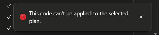 mikaships_dev's tweet photo. @Lovable hi I can't upgrade my account to pro &amp; business plan. I don't even know what code. https://t.co/7uI7bpQEvc
