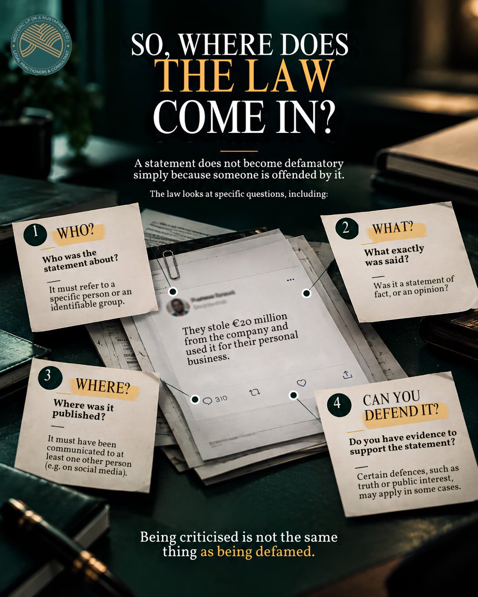 Neoteric_LP's tweet photo. Not everything you say online is automatically protected as “just an opinion.”

Depending on what is said, how it is presented, and who it concerns, a post can raise legal issues.

#socialmedia 
#legal 
#legalinformation https://t.co/zoUA7Q6NkF