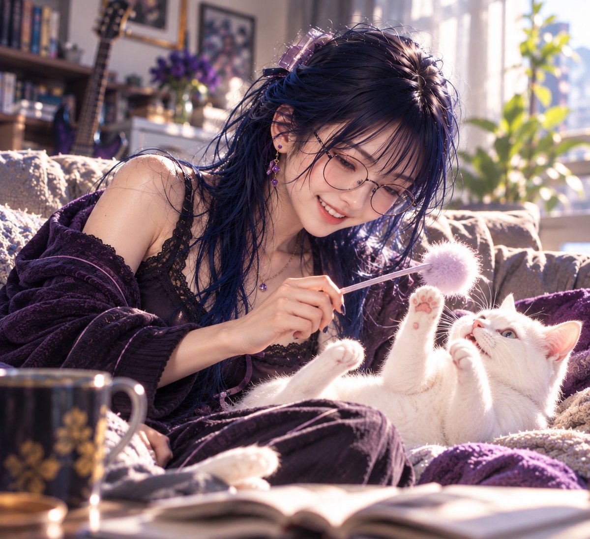 SHION_I_PROJECT's tweet photo. 💙青鈴蘭×白猫 https://t.co/lCQDenlZOT
