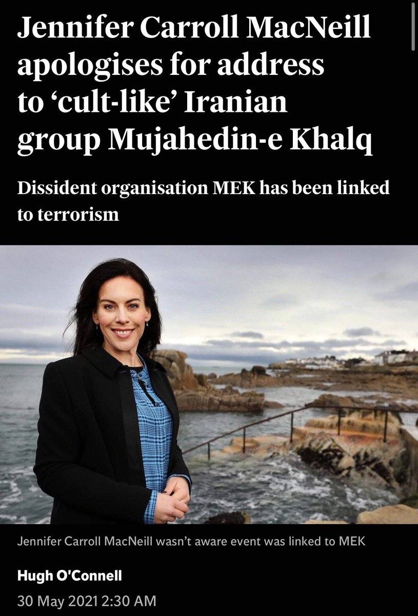 AEAMacC's tweet photo. Carroll MacNeill might point to her endorsement of a two state solution. 

Others might rightly point out she has form for keeping questionable company. https://t.co/6VVsqHiQxH