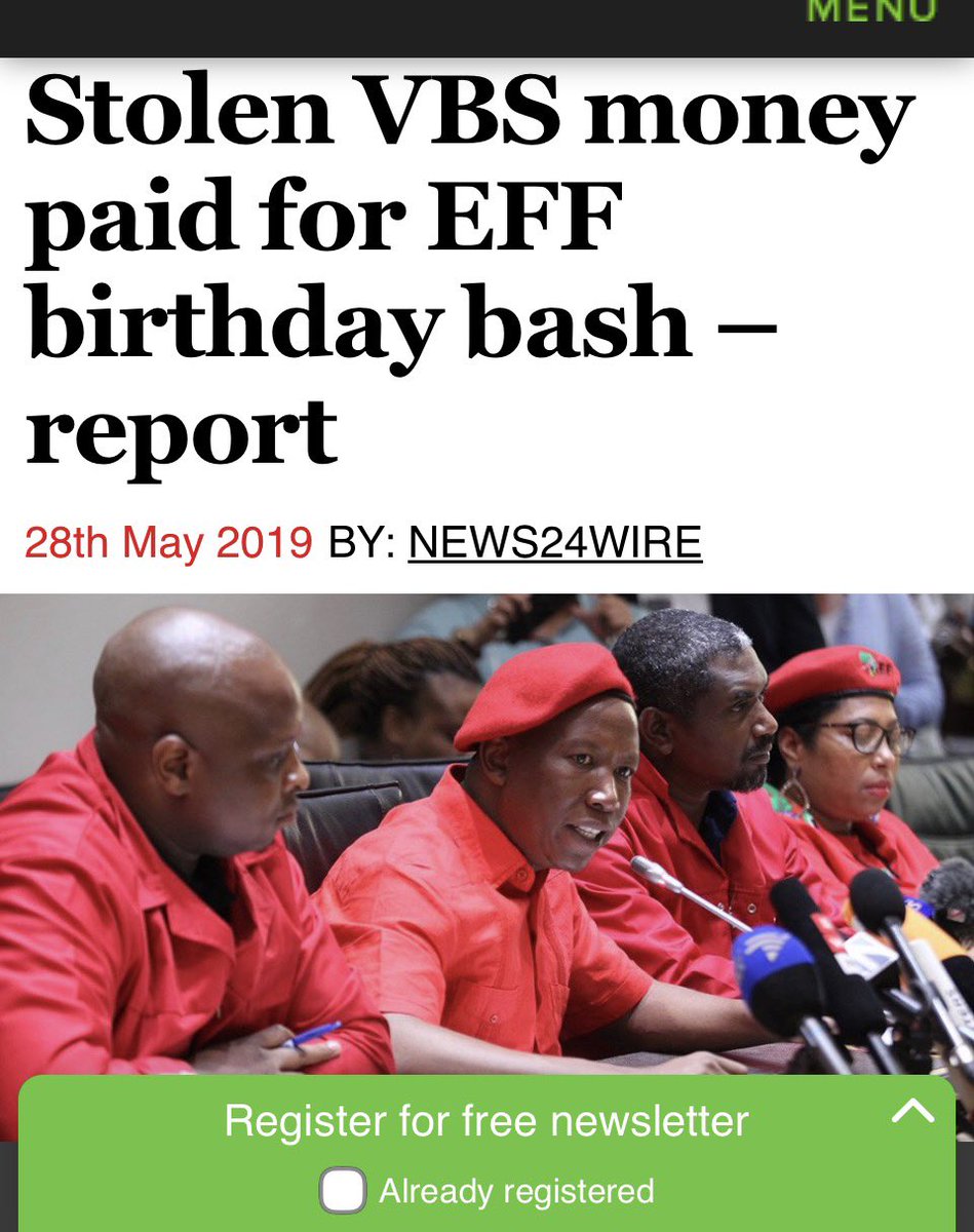 TumishoMasha's tweet photo. You know you’re in good company and you’ve hit a nerve when EFF minions post lies about you. They lied about Dineo Mokwele, Gen. Masemola, Gen. Khumalo, Gen. Mkhwanazi as well. But as we prepare to vote let’s remember these real headlines. https://t.co/u16cdJSRWE