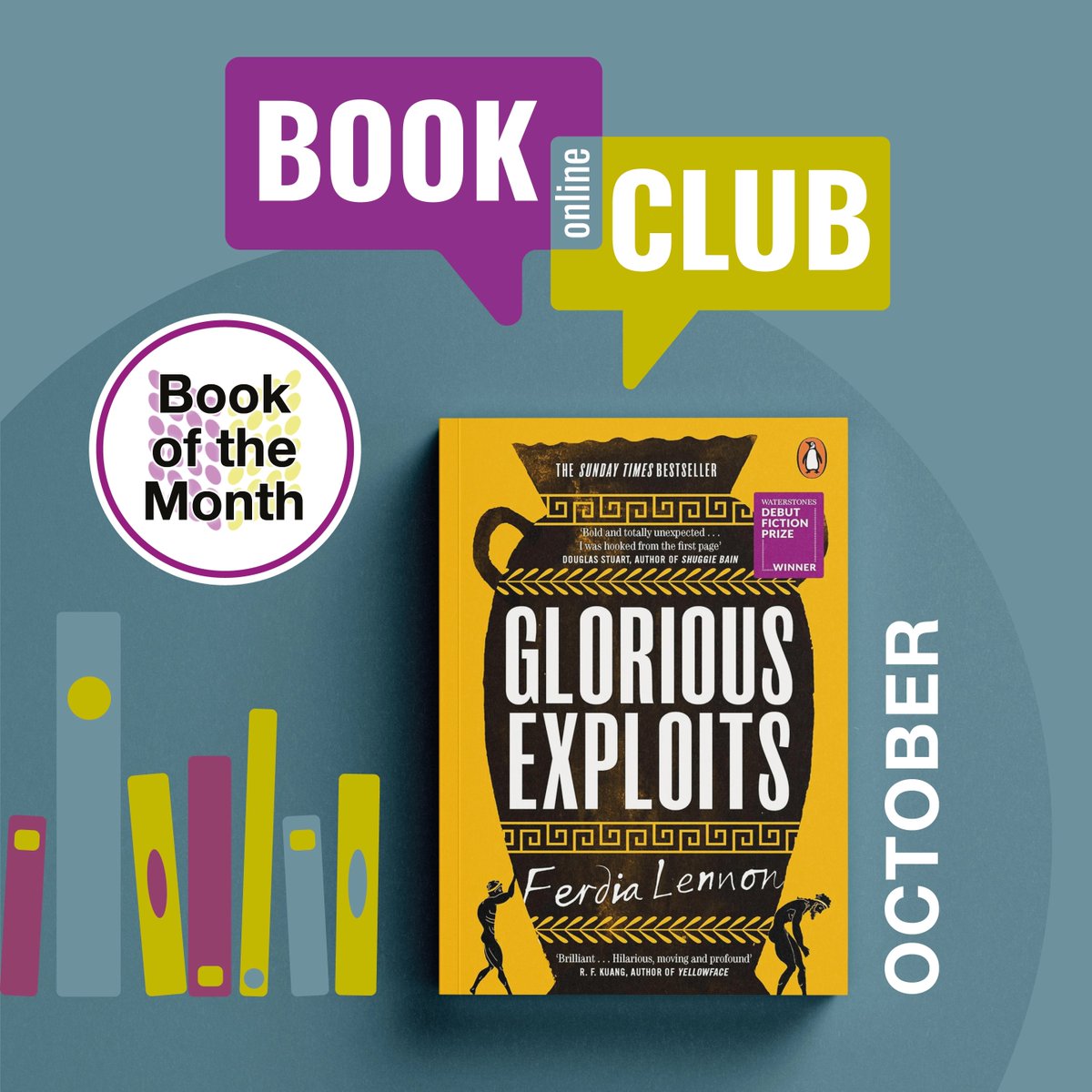 LibrariesNI's tweet photo. 🎧 Book of the Month for the Online Book Club: Discover Glorious Exploits by Ferdia Lennon, a funny, moving and unforgettable novel set in ancient Syracuse. Tune in to our latest Bookcited! podcast episode as we explore this acclaimed book!
👉  https://t.co/D3DFmOfEe5 https://t.co/D7VbRFOp7p