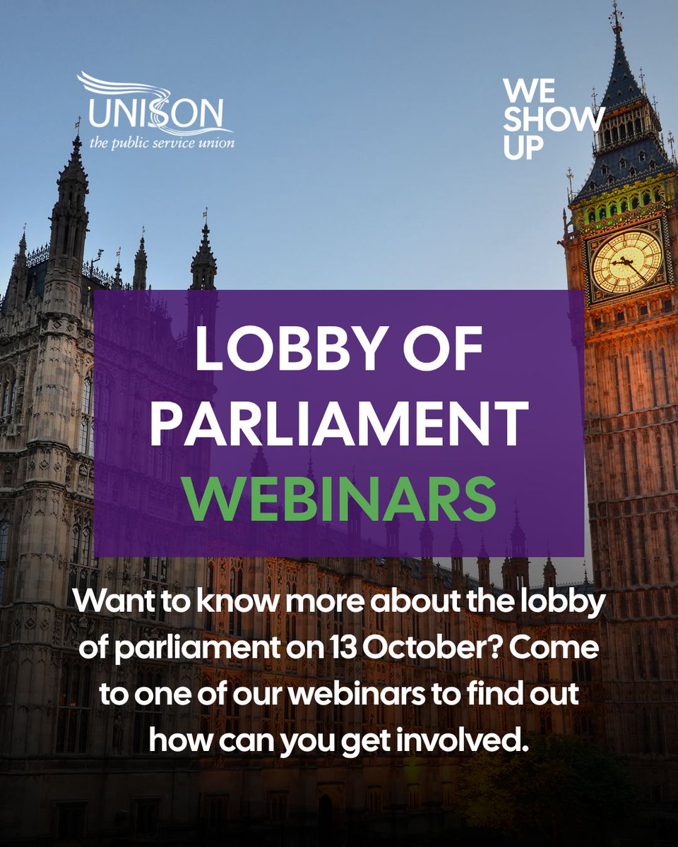 unisonyh's tweet photo. On 13 Oct, @unisontheunion members are heading London for a lobby of parliament, calling on the government to invest in public services.
To explain more, we're running a series of webinars ππ¨π¦π¨π«π«π¨π° (1 Oct) and π
π«π’πππ² (2 Oct).
π https://t.co/yxIh4X4iqT
#WeShowUp https://t.co/0GoDGs6AG8