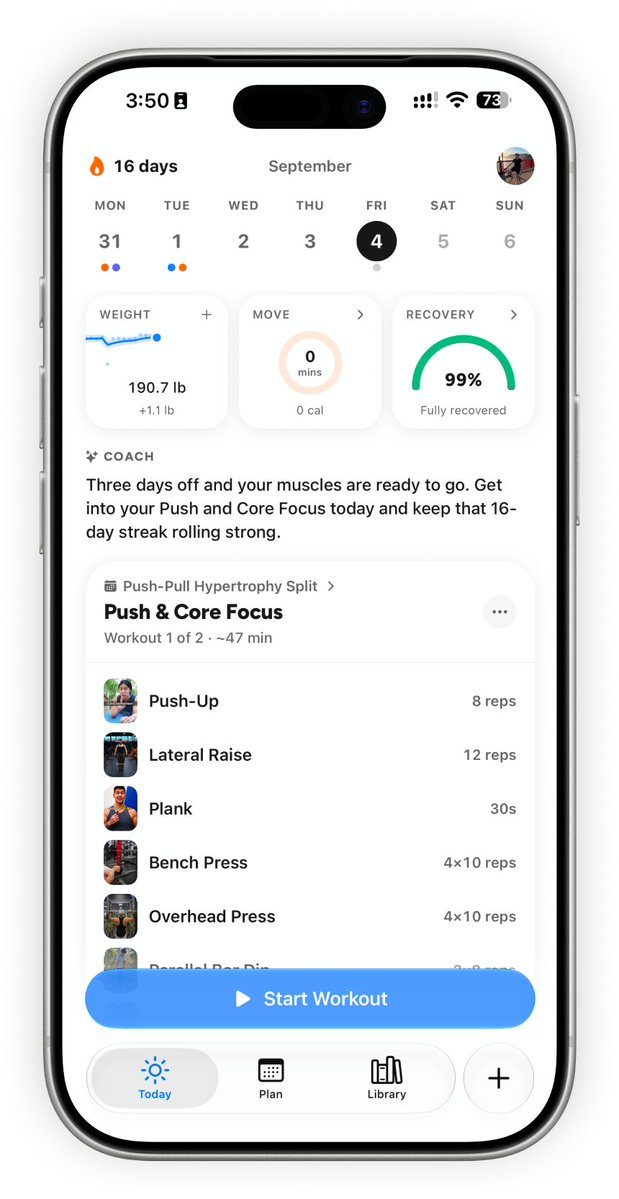 fitloop's tweet photo. 🚀 Whoa.

We just crossed 100K users and 300K workouts logged.

Pretty wild to see something I built become part of so many people’s training. Thank you 💪 https://t.co/QoX8gKEiCb