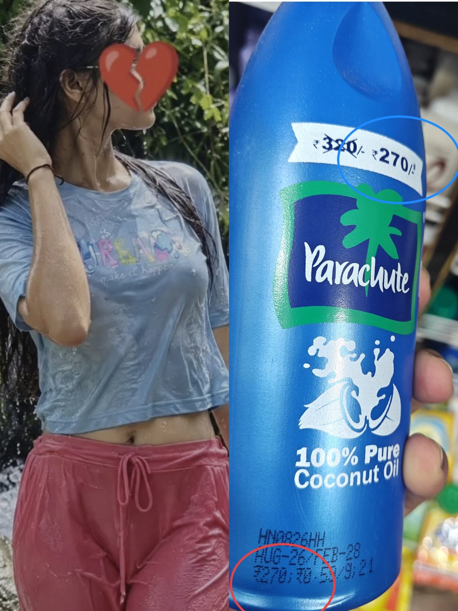 Misthi_yadavv's tweet photo. 😳 This girl broke up with her boyfriend… and the reason will leave you shocked! 😂

The guy quickly bought a 500ml bottle of Parachute Coconut Oil for ₹270. 🥥
When the girl saw it, she said, “This one isn’t good… why did you buy it?” 😭😂

And somehow, the argument got so serious that the relationship ended! 💔🤣

How many of you actually use this Coconut Oil? 👀