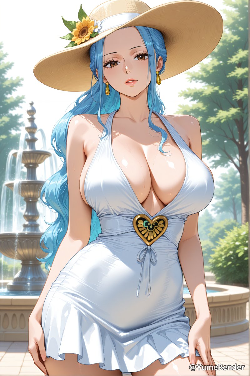 YumeRender's tweet photo. Nefertari Vivi | ビビ | One Piece | garden set | 107 free on Patreon, 471 more for members, link in bio. SFW illustration, no nudity. https://t.co/rwisJZwM1I
