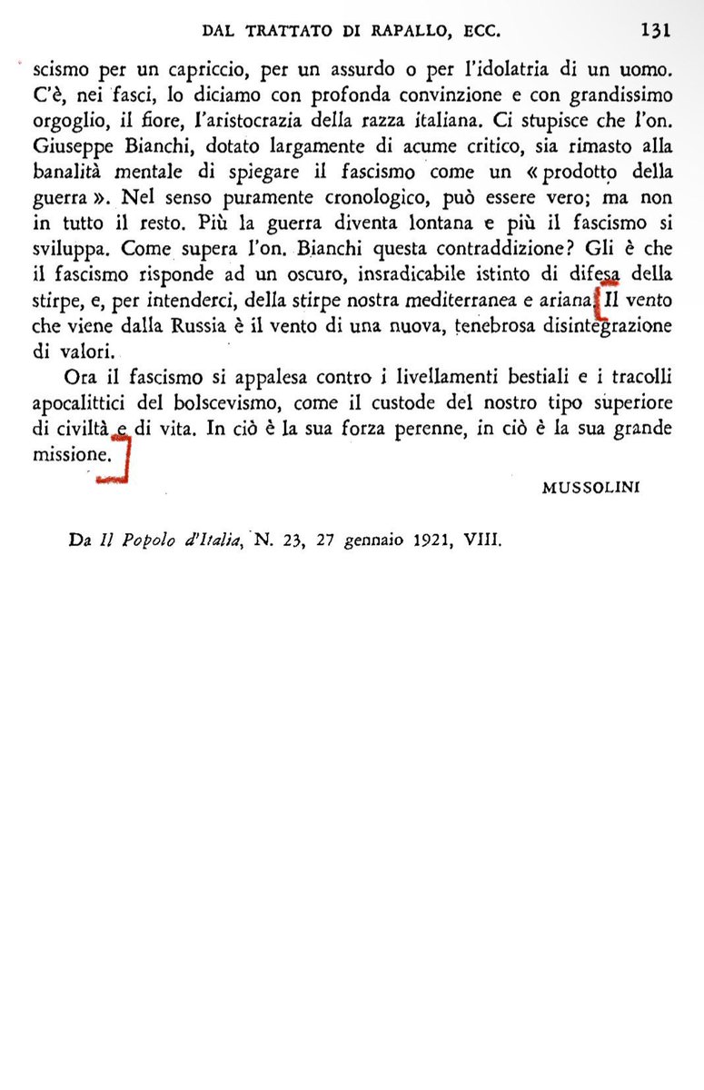 nonymCore's tweet photo. @LEXPRESS la mémoire Flash a-t-elle été effacée ?

« Le vent qui vient de Russie est le vent d’une nouvelle et ténébreuse désintégration des valeurs. À présent, le fascisme se manifeste contre les nivellements bestiaux et les effondrements apocalyptiques du bolchevisme, comme le gardien de notre type supérieur de civilisation et de vie. »

Popolo d’Italia, n°23, 27 janvier 1921
https://t.co/AnrSqL5msM