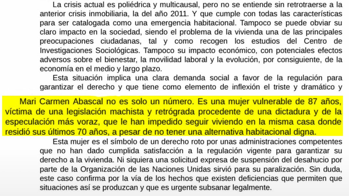diazvillanueva's tweet photo. El Decreto "Maricarmen" en el BOE. La desahuciaron por una reforma legal de 1994 cuando gobernaba el PSOE, pero habla de una "legislación machista y retrógrada procedente de una dictadura". Quien controla el presente controla el pasado, y quien controla el pasado controla el futuro
