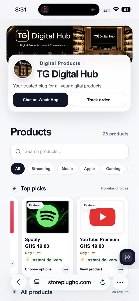 Khalyfa7_'s tweet photo. Netflix is GH₵25. Spotify and YouTube Premium are GH₵19 each.

Pick what you need from TG Digital Hub: https://t.co/w4oNYYE2oN https://t.co/tQrIZqVFj9