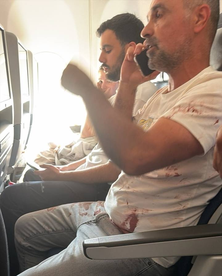 pepel_klaasa's tweet photo. A passenger on the Dubai–Tel Aviv flight recounts:

“We are currently in Saudi Arabia.

One of the crew members attacked the pilot with a knife and disabled the aircraft’s systems. Yaniv (pictured?) and another passenger stormed the cockpit and subdued the attacker.

Luckily, there were two more pilots on board. They were the ones who managed to land the plane.”

Well, yes. Overall, the probability that a plane full of Israelis will contain a trained assault team, two additional pilots, and, statistically, at least one cardiac surgeon, psychologist, lawyer, and diamond dealer is substantially higher than 50%.