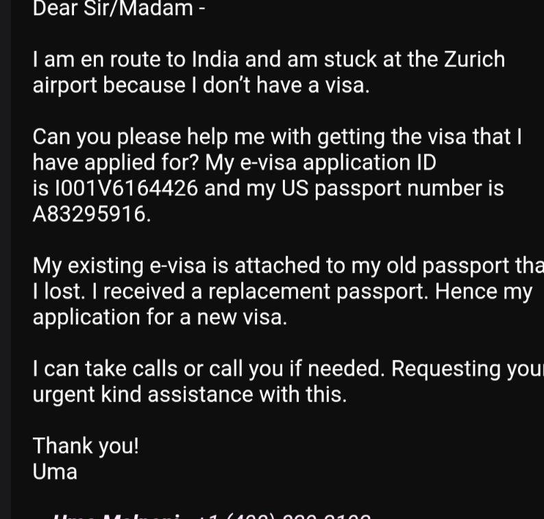 malpani's tweet photo. Can someone please help?
My sister-in-law is stranded in Zurich because of a glitch with the e-visa https://t.co/VE7WDBPLWX