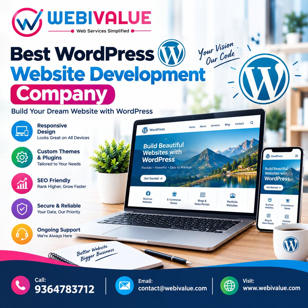bharathwebivalu's tweet photo. 🚀 Best WordPress Website Development Company in Brazil | WebiValue

📞 Call: 9364783712
📧 Email: contact@webivalue.com
🌐 Visit: https://t.co/JuFtnRHhqD

🔥 Hashtags
#WebiValue #WordPressDevelopment #WordPressDevelopmentCompany #WebsiteDevelopment #WebDevelopment https://t.co/gGSUh8txev