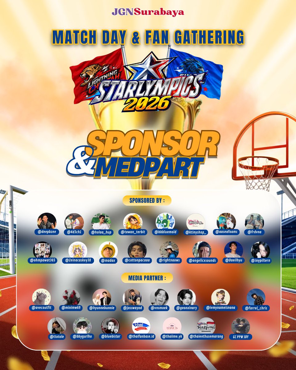 JGnsurabaya_'s tweet photo. [ 🚨  NOBAR STARLYMPICS 2026! 🚨 ]

️📍 Pana House Hotel Sby
📅 Sabtu, 28/NOV/2026
🎟 HTM: 135K
 
🟠 LIMITED 80 KUOTA🤏😖

‼️SPESIAL 40 GET FREE GUINZLY COOKIES‼️

 👇

🔗 Link Pendaftaran: https://t.co/h2DMEYo4FG… ( or scan QR di poster!)

#GMMTVStarlympics2026 #JGNSurabaya https://t.co/mJf4dw93zu