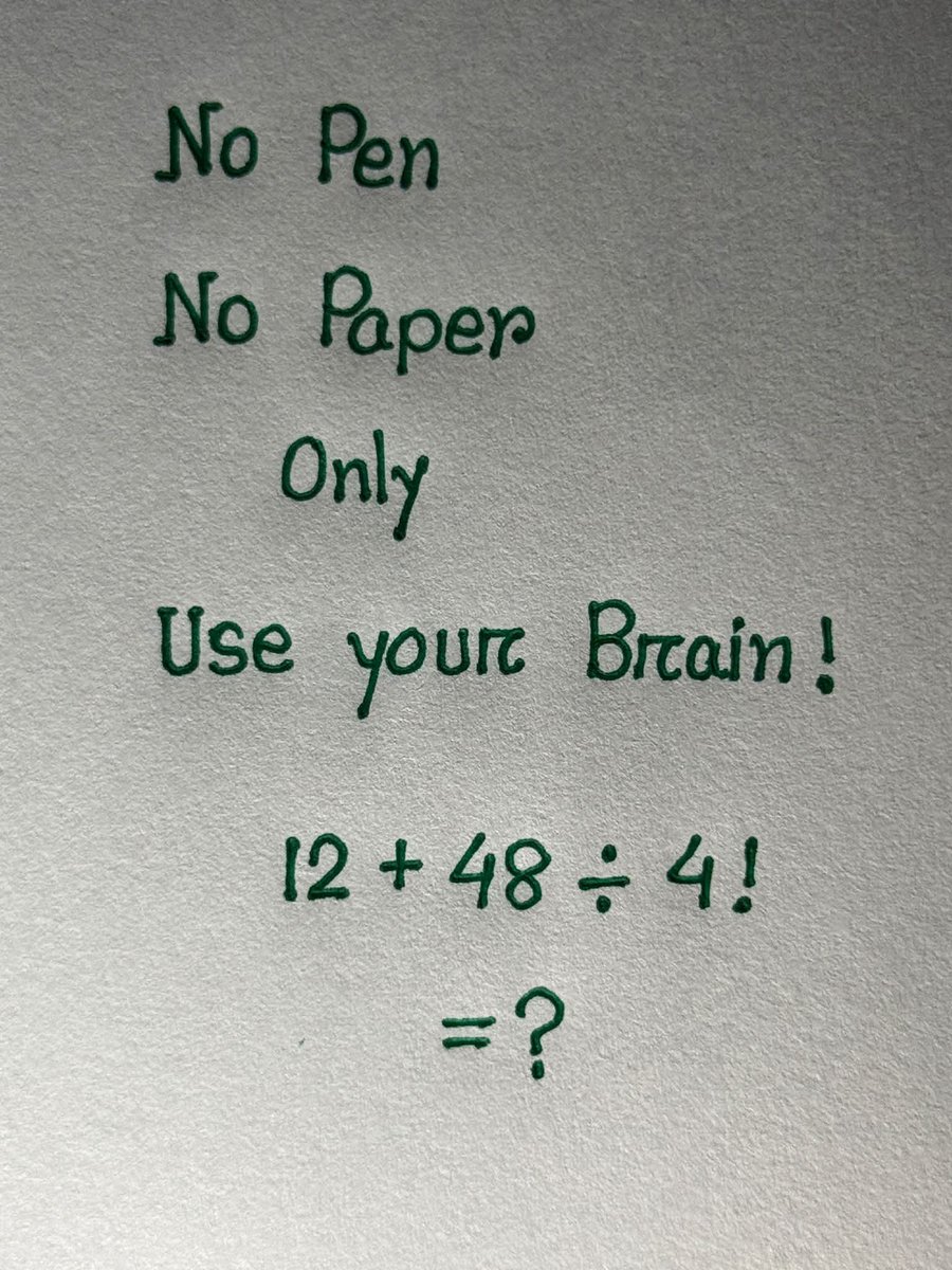 jessicaamith11's tweet photo. Don't use calculator ❌ 
Solve the simple equation 👍 https://t.co/I9lKVrgaDb
