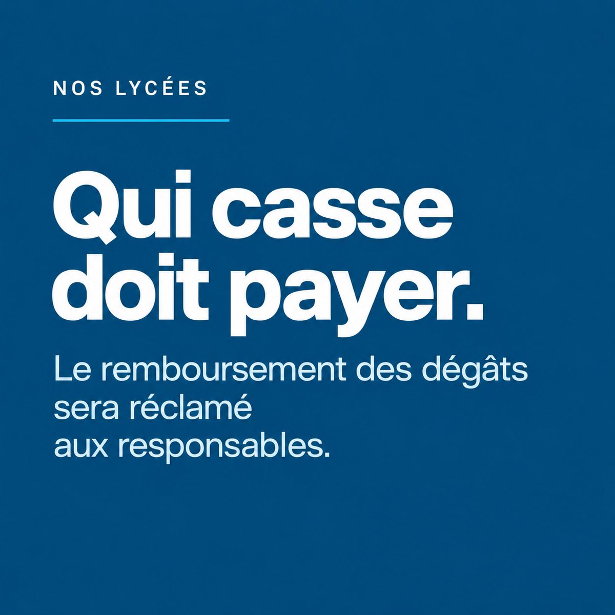 lr_auv_rh_alpes's tweet photo. L’argent public doit financer la réussite des élèves.

La Région demandera aux responsables le remboursement des réparations. Casser un lycée doit avoir des conséquences. https://t.co/rCzPSdPw1x