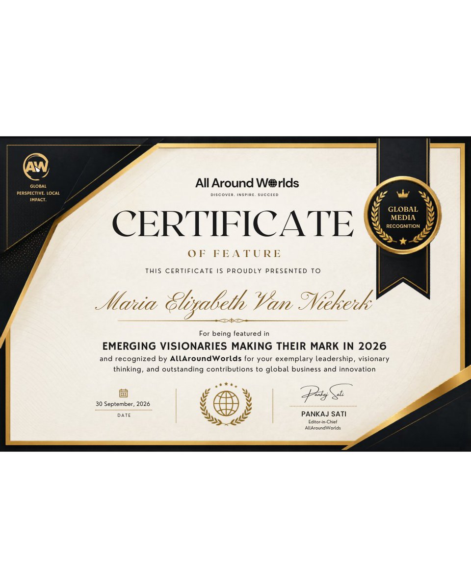 all_aroundworld's tweet photo. Maria Elizabeth Van Niekerk - Emerging Visionaries Making Their Mark in 2026
📷 Read the full feature:
https://t.co/Jhe72K1WLe
#AllAroundWorlds #EmergingVisionaries #MariaElizabethVanNiekerk #CrybexTechnologies #Technology #ArtificialIntelligence #Entrepreneurship #Leadership https://t.co/6eeRr37Oqs