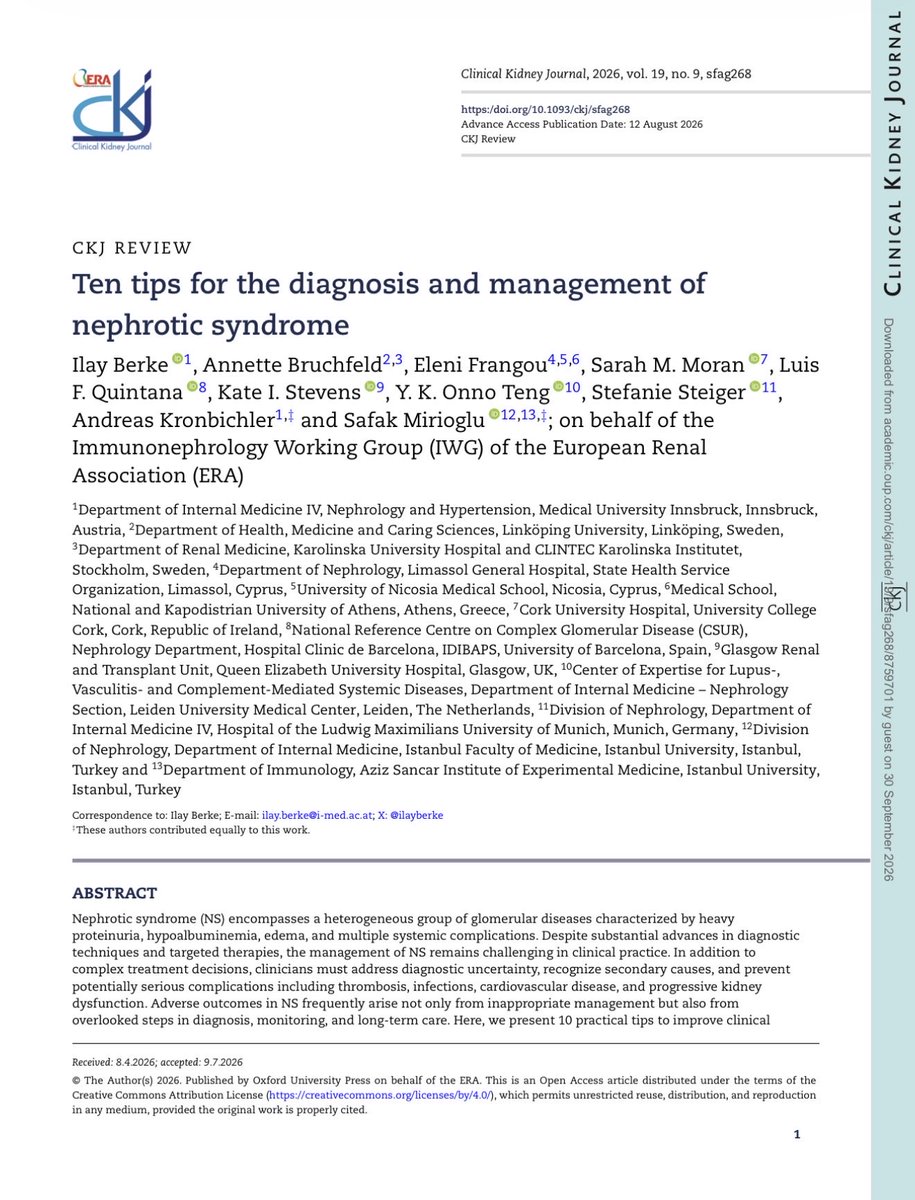 edgarvlermamd's tweet photo. Ten tips for the diagnosis and management of nephrotic syndrome ca. 2026 from @CKJsocial 
#Nephpearls

👉🏼 https://t.co/8hJYAltBTh https://t.co/aXD2jQgUTn