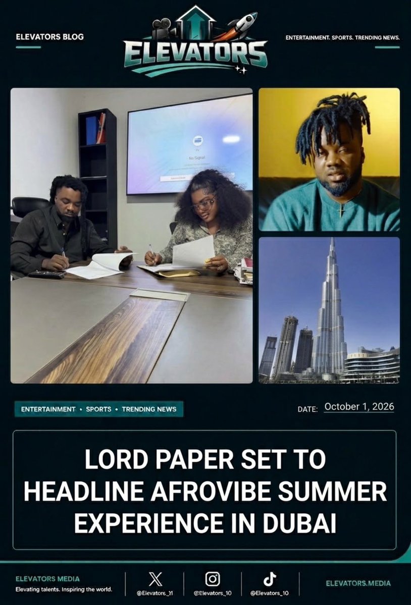 Elevators_11's tweet photo. Ghanaian musician Lord Paper is set to headline the AfroVibe Summer Experience in Dubai, bringing his distinctive sound and energetic performance to the international stage.
#LordPaper #AfroVibe #ElevatorsBlog https://t.co/11k5RWob4A