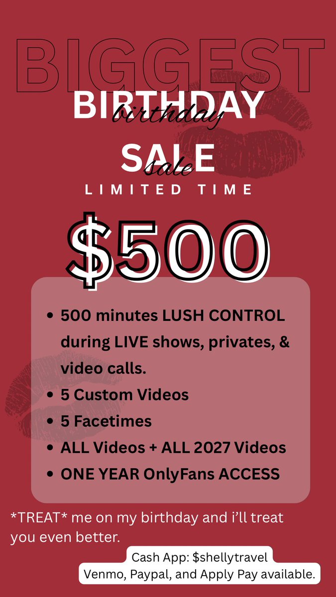 SashaaaaStar's tweet photo. My birthday is this weekend so I’m doing a HUGE BIRTHDAY PROMO! I’ve never done anything like this before!! Ends on 10/05! ❤️ take advantage while it lasts. https://t.co/pJ2QZRPcuK