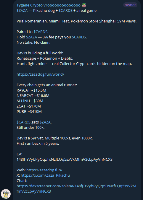Crypto_2001's tweet photo. Young, but age does not define wisdom! 1 of the biggest alpha bro I know in #crypto did DD &amp; say this👀

$ZAZA still very early days, but speed of development is crazy, team cooking so hard, and it's coming for $ALLINU $ZCAT $PURR and the rest of them.

https://t.co/lmInlfG2Wi https://t.co/L7qjSjCllO