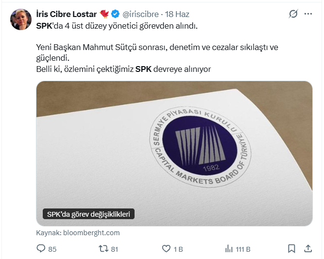 iriscibrelo's tweet photo. "Eski SPK Başkanı Ömer Gönül'ün şüpheli sıfatıyla ifade vereceği öğrenildi" 
Kaynak: Burak Doğan https://t.co/YgqqxWr4TY