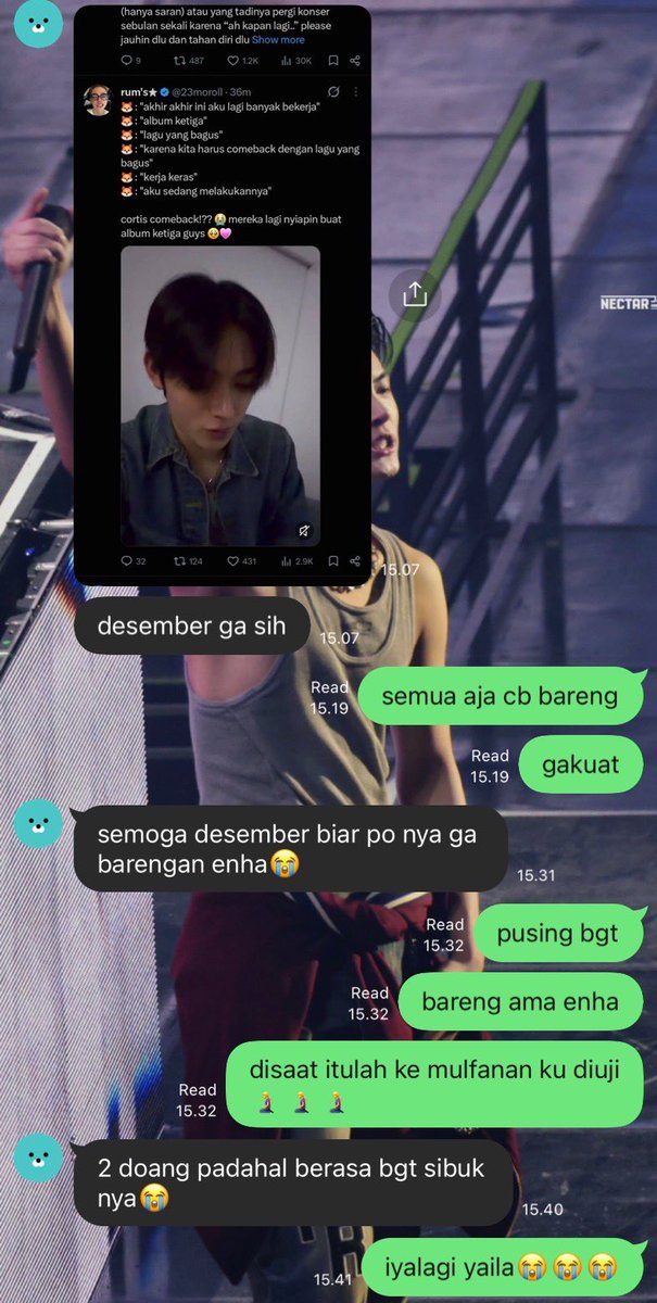 delssmore's tweet photo. ya Allah selamatkan hambamu dr petaka cb bareng 2grub ini 😭😭😭😭 Enha november cortis desember aja atau ngga januari sekalian😭😭😭😭😭 https://t.co/0MrPn6XN8d