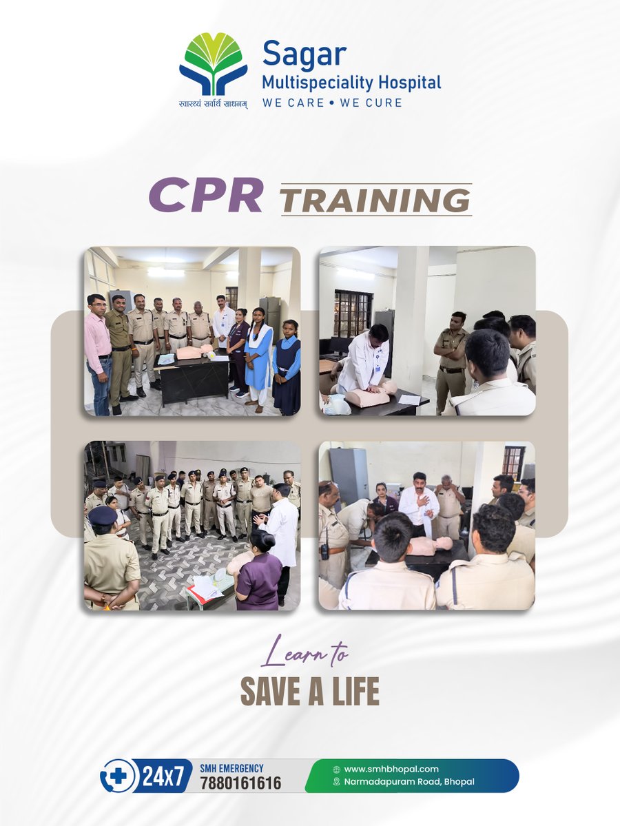 smhbhopal's tweet photo. We conducted CPR Training Programmes at Misrod Police Station and Bagsewania Police Station, Bhopal, aimed at equipping police personnel with essential CPR and life-saving skills.

#cpr #cprtraining #SMH #savealife https://t.co/PjYYPruHry