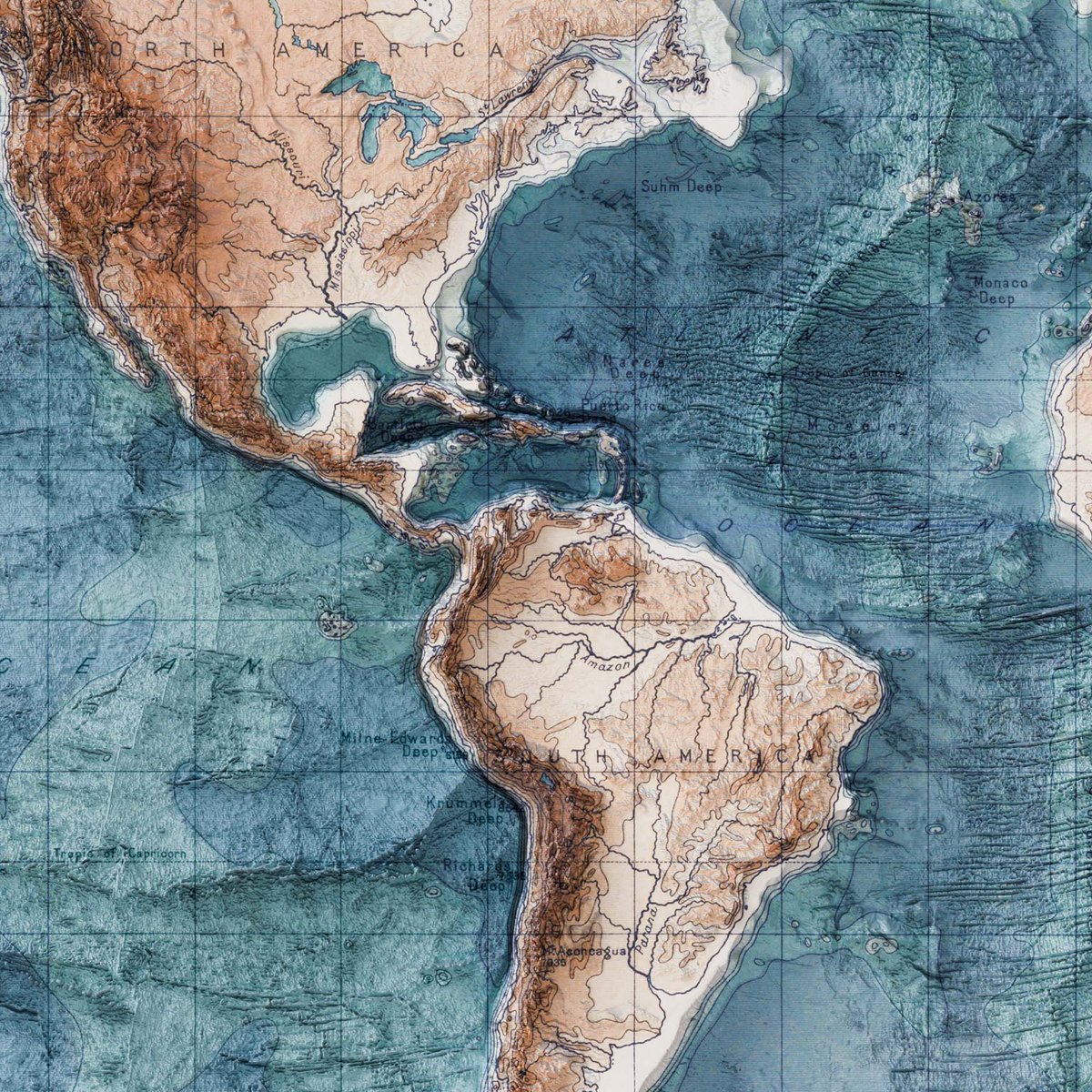 hellovizart's tweet photo. We are producing a new set of vintage shaded relief maps; this is the first in a new series.
As a topographical map of the world was a major omission from our collection, here it is: a bathymetric world map from 1920.

#worldmap #shadedrelief #cartographyart #vizart #bathymetric https://t.co/9G5uCe0G71