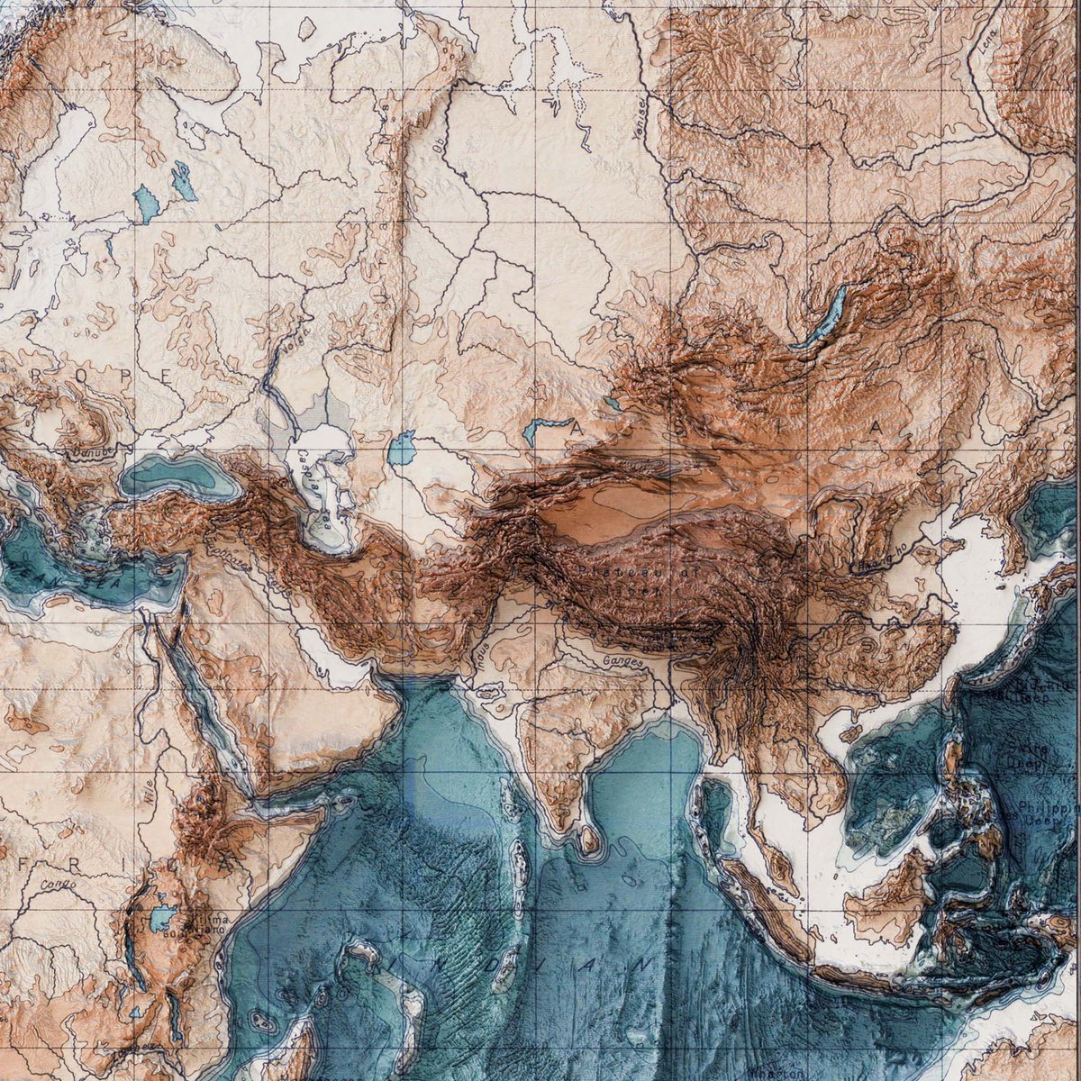 hellovizart's tweet photo. We are producing a new set of vintage shaded relief maps; this is the first in a new series.
As a topographical map of the world was a major omission from our collection, here it is: a bathymetric world map from 1920.

#worldmap #shadedrelief #cartographyart #vizart #bathymetric https://t.co/9G5uCe0G71