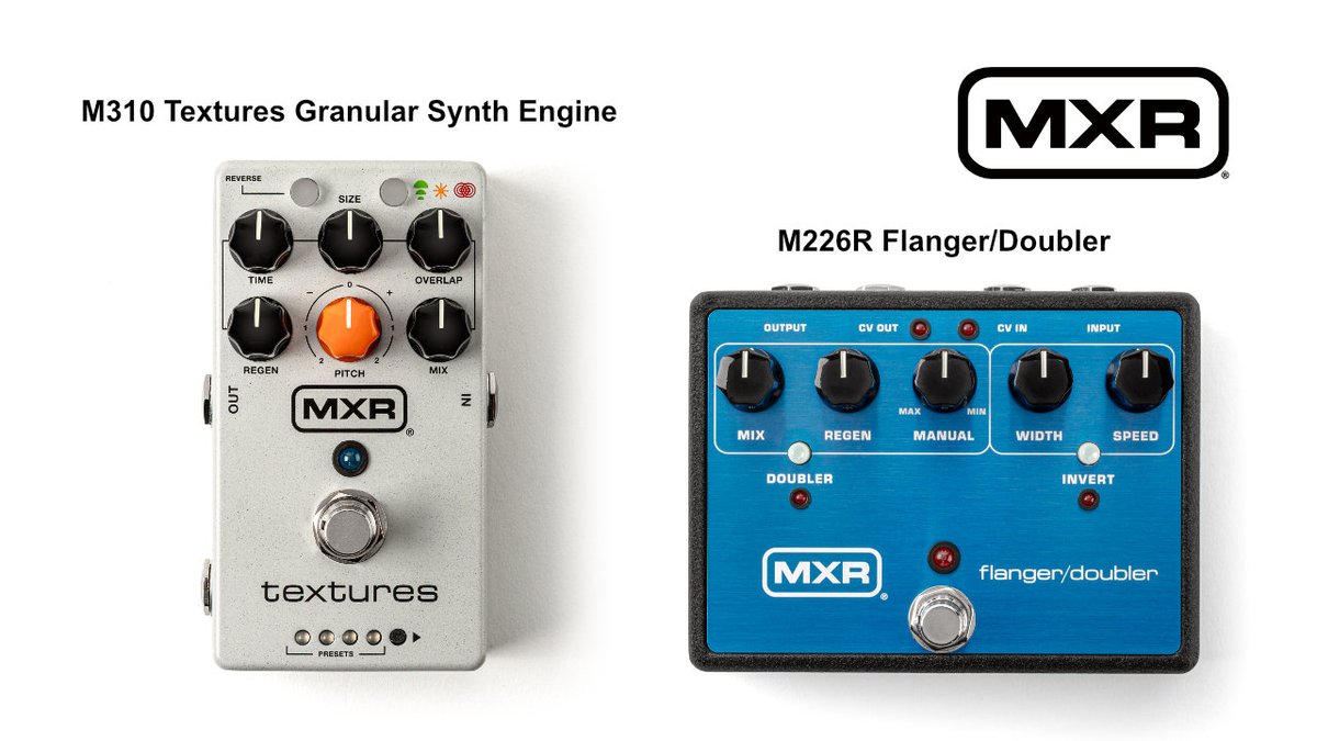 chuyaonline's tweet photo. MXRから、音を分解し再構築するグラニュラーシンセエンジン「M310」と、伝説のラックユニットをペダルで再現した「M226R」が発売！

https://t.co/r5LnTkTiWH https://t.co/V6DNiPkaNR