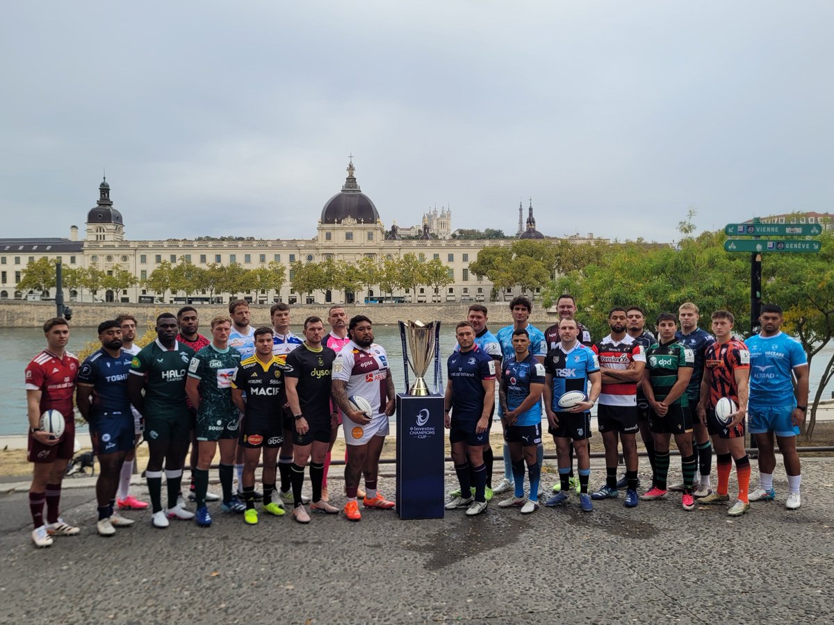 ClintonV's tweet photo. 𝘏𝘰𝘳𝘴 𝘥𝘶 𝘤𝘰𝘮𝘮𝘶𝘯 - with 24 players from each team for the launch of the Investec Champions Cup in Lyon. Embrose Papier representing the Vodacom Bulls. Out of the Ordinary. https://t.co/6bhjSLz7QS