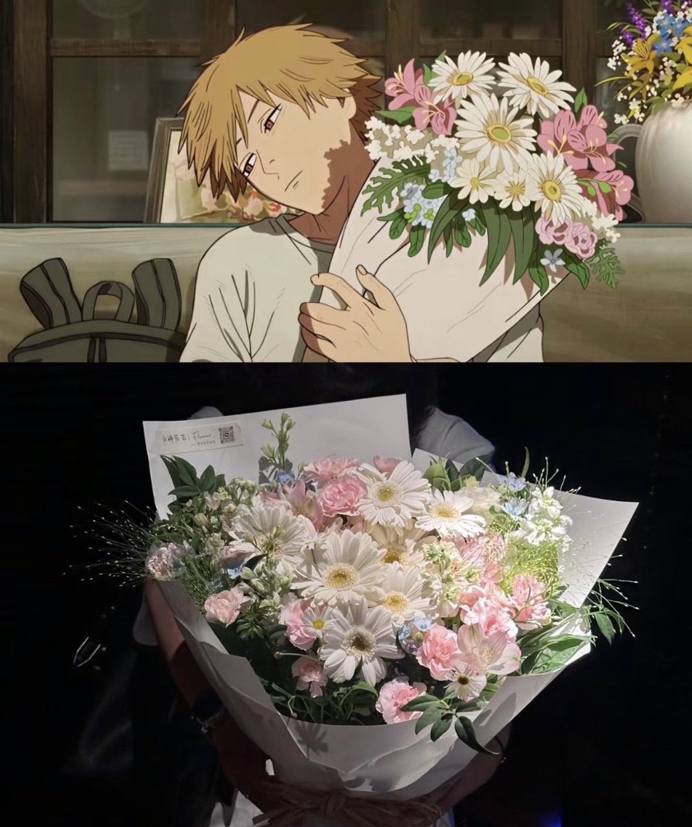 KatyaIvano22521's tweet photo. デンジがレゼを待ってる時の花束を、
再現したらまじで素敵すぎて感動なんだが。。。。🥹💐 https://t.co/o4s0C03bIk