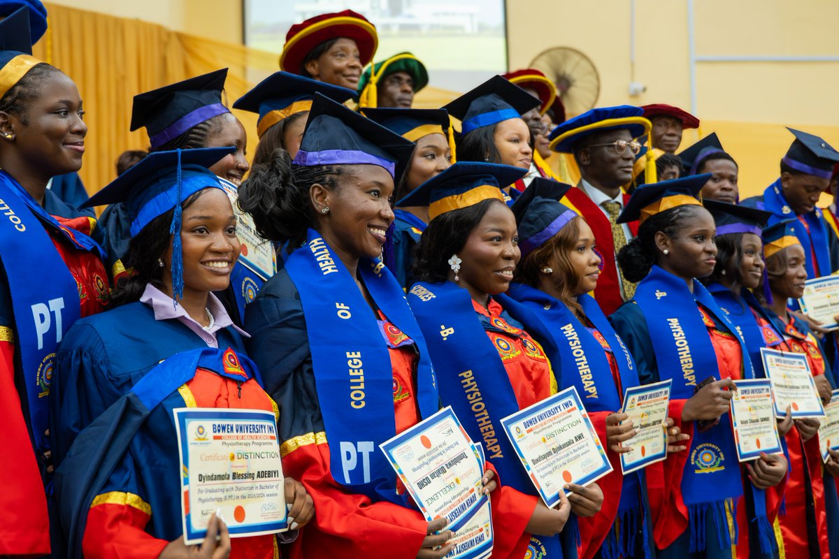 bowenuniversity's tweet photo. Yesterday, 71 freshly minted Physiotherapists of Bowen University, The Laureates class of 2026, were formally inducted into the physiotherapy profession by the Registrar/CEO of the Medical Rehabilitation Therapists (Registration) Board of Nigeria (MRTB) at our 7th Physiotherapy Induction Ceremony.

The Laureates is a name befitting a set whose journey has been marked by perseverance, learning, sacrifice and the pursuit of excellence. Today, they step forward, ready to help people overcome physical limitations and reclaim possibilities.

And among these outstanding 71 graduates, three distinguished themselves:
🥉 CHIZHI OHAHURU (Third Best Graduating Physiotherapist)

🥈 FAVOUR AYORINDE (Second Best Graduating Physiotherapist)

🏆 CHINMA OKORO (Best Graduating Physiotherapist)

Congratulations to The Laureates.

BUT OUR CELEBRATION CARRIES A MOMENT OF REMEMBRANCE🕊️

Among those who should have stood with The Laureates yesterday was Demilade, who we sadly lost in November 2025.

Though absent from the ceremony, he is not forgotten. His place in the story of this set remains, and his memory will always be part of the journey they shared.
To The Laureates, as you go forth into the world, carry the torch for Demilade. Let his memory live on in the lives you touch, the patients you help to walk again, the hope you restore, the dignity you protect and the compassion you show to those entrusted to your care.
Let every life you help transform become a part of the legacy you carry for him.

Congratulations once again. Your story has only just begun🫂🫂🎊🎊🎊