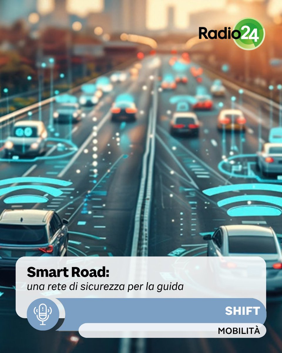 Radio24_news's tweet photo. Oltre il 90% degli incidenti è causato da fattori umani: a #SmartCar con Mauro Giancaspro (ANAS) parliamo delle Smart Road, le infrastrutture intelligenti capaci di dialogare con i veicoli ed evitare pericoli come i colpi di sonno.
🎧https://t.co/CzyJBnR4bZ
#Radio24 https://t.co/kzd6h5BUZ8
