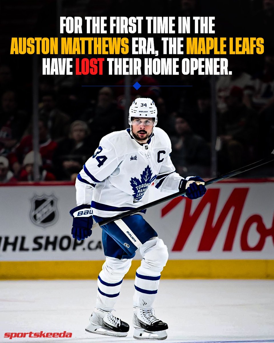 SportskeedaNHL's tweet photo. Maple Leafs fans waited all offseason for this moment… and it ended in heartbreak. 😭🍁

#TorontoMapleLeafs #AustonMatthews #NHL https://t.co/PJRwPei7pS