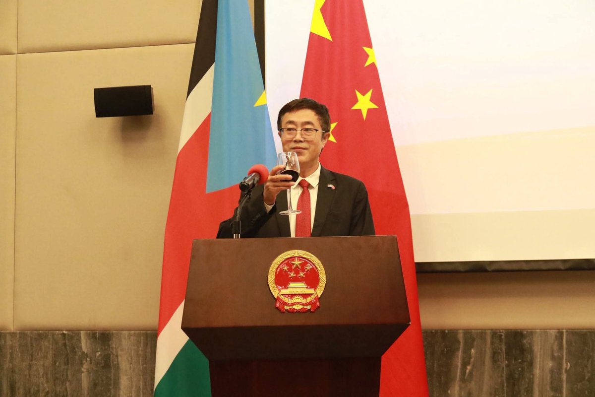 RadioOneSS's tweet photo. China is ready to continue working together with South Sudan for common development, promoting the bilateral relationship to new heights. 

These remarks came from @ChinaEmb_Juba following the celebration of the 77th anniversary of the founding of the People’s Republic of China. https://t.co/zZ5q0d3VdH