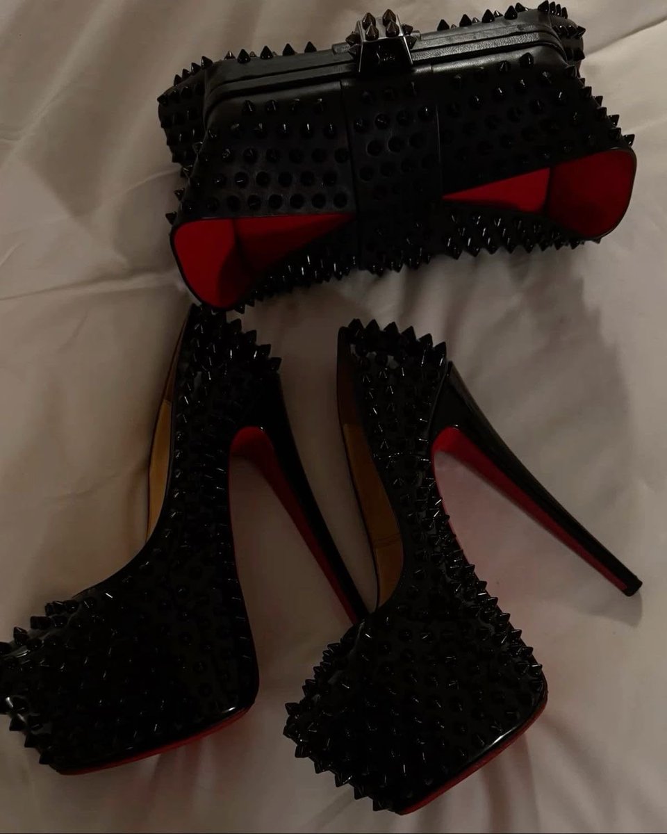 paygoddesslilly's tweet photo. Some of my Louboutin holy grails 🖤⛓️ I can see a theme going on here 👀 https://t.co/VpJHMVeDnr
