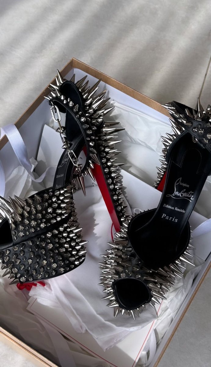 paygoddesslilly's tweet photo. Some of my Louboutin holy grails 🖤⛓️ I can see a theme going on here 👀 https://t.co/VpJHMVeDnr