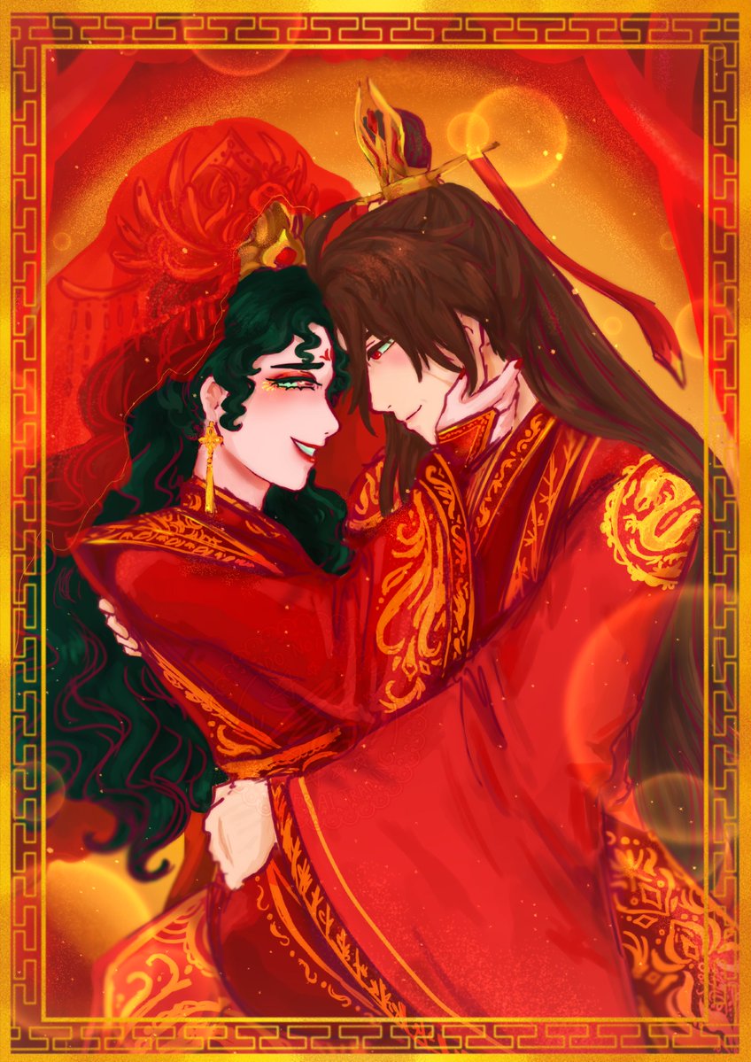 KaeHia's tweet photo. I always found red as an enchanting color. And now, i find red a color more beautiful than ever. Red, the color of blood, his eyes, the string of fate that connects us. And red, the color of the robes that bring joy to our burning love. Happy 1st anniversary, my dearest Feng Ziyu https://t.co/3fzXvshqC9