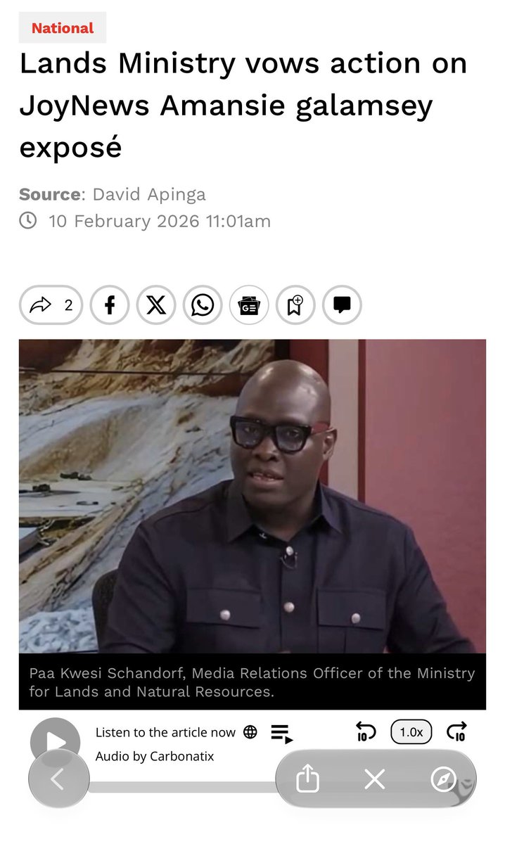 Bobthebuil19383's tweet photo. In April 2025, the Lands Minister (the first picture) announced that MMDCEs whose communities were involved in illegal mining would be sanctioned based on KPIs that were to be set. More than a year later, where are those KPIs? Have they been published, implemented and used to assess MMDCEs? The answer is no. I can list a number of districts and municipalities that illegal mining continues. We need the KPIs set so we can measure the performance in the fight against illegal mining as well as hold DCEs accountable.

This is particularly important when allegations involving local government officials emerge. The DCE for Amansie Central was featured in the Tax for Galamsey exposé in connection with allegations concerning illegal mining. The spokesperson for the ministry on 10th February 2026 claimed that the ministry took note of the allegations and directed an immediate investigation into the conduct of local officials named in the report. 

Then on march 2026 the same spokesperson said the investigation was at an “advanced” stage and the outcome was expected to be finalized by the end of the first quarter of 2026. 

We are in September! Where is the outcome of the investigation??? What happened to the investigation to Amansie central DCE? Where is the accountability???? #StopGalamseyNow #Knowyourfailedleaders